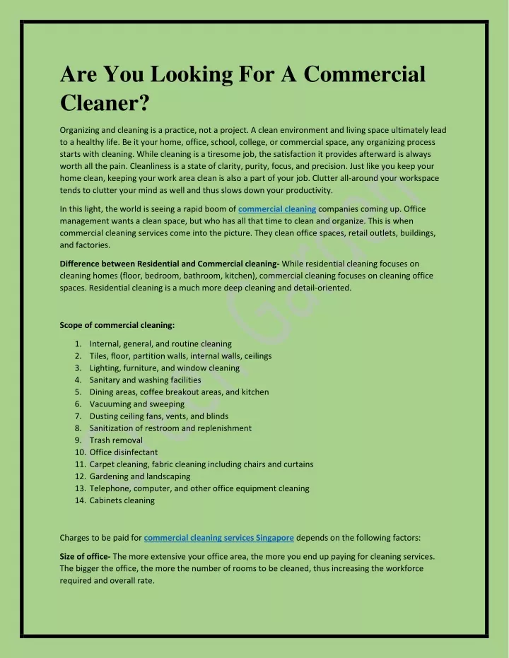 are you looking for a commercial cleaner