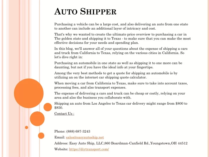 auto shipper