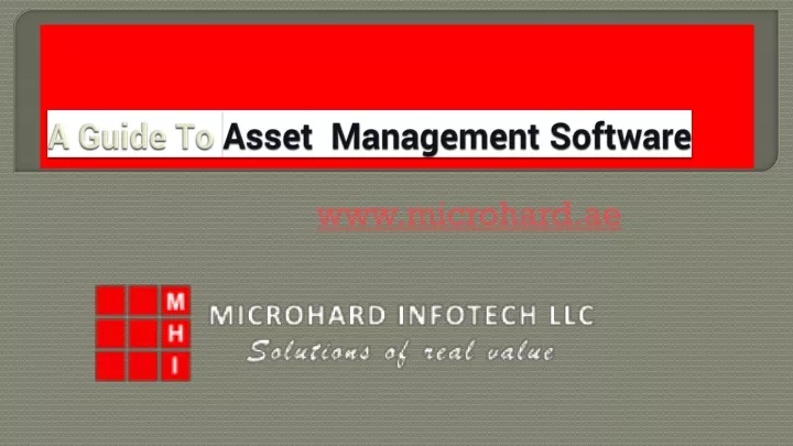 a guide to asset management s oftware