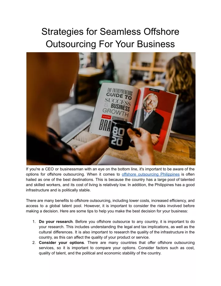 strategies for seamless offshore outsourcing