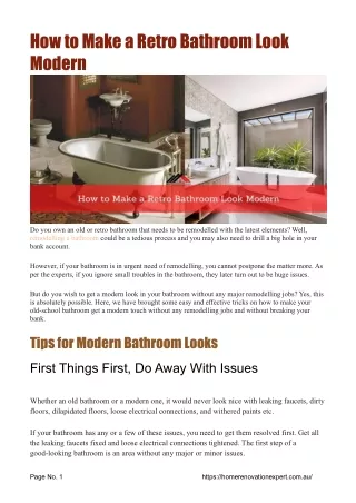 how to make a retro bathroom look modern
