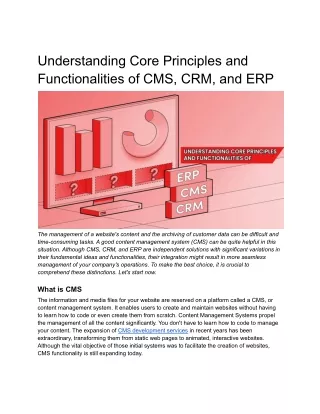 understanding core principles and functionalities