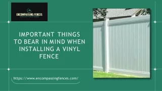 Important Things to Bear in Mind When Installing a Vinyl Fence
