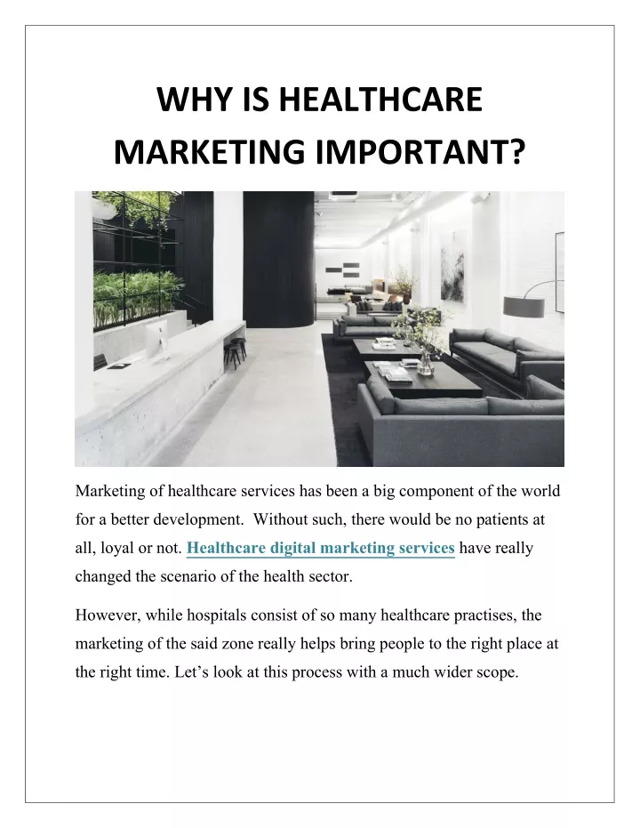 why is healthcare marketing important