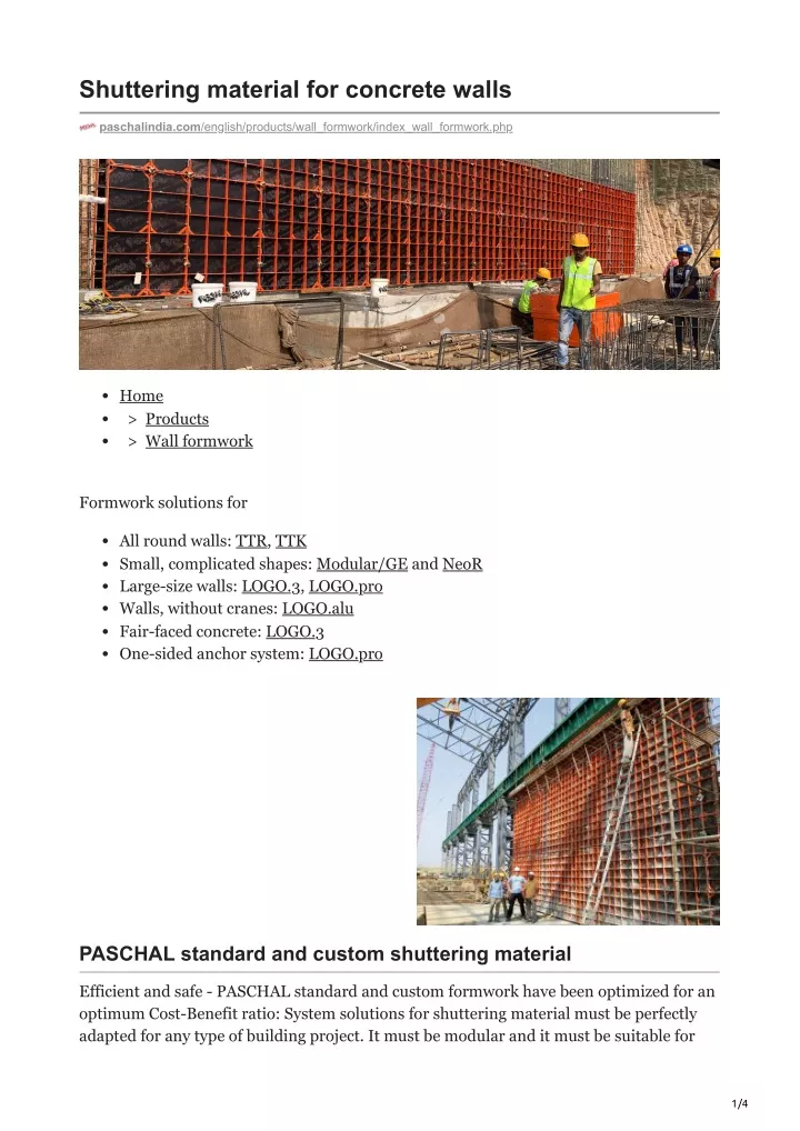 shuttering material for concrete walls