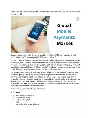 Mobile Payments Market Size, Share & Trends, Industry Analysis Report