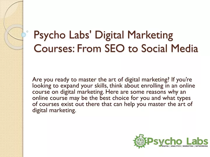 psycho labs digital marketing courses from seo to social media