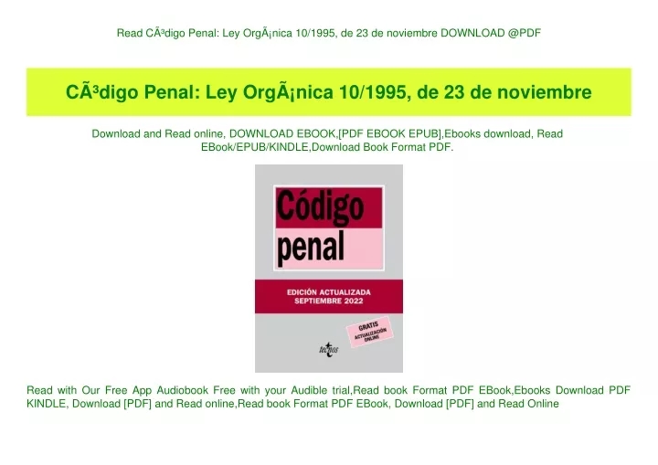 read c digo penal ley org nica 10 1995