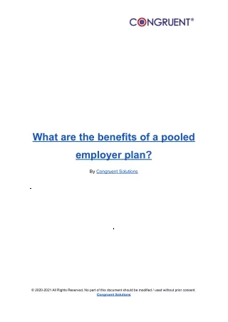what are the benefits of a pooled