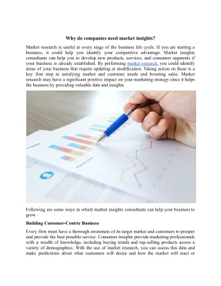 why do companies need market insights