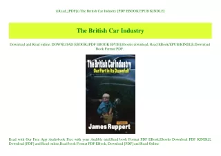 ((Read_[PDF])) The British Car Industry [PDF EBOOK EPUB KINDLE]