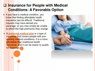 Insurance for People with Medical Conditions