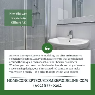 new shower services in gilbert az