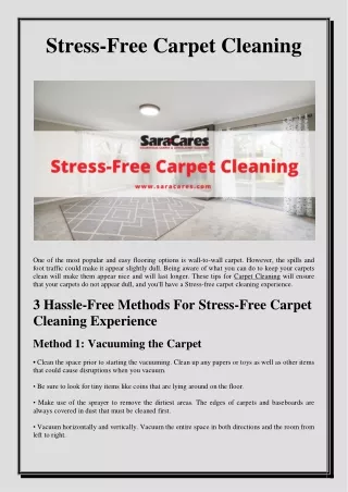 Stress-Free Carpet Cleaning