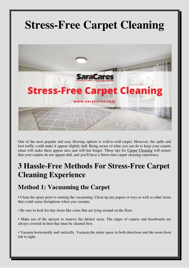 stress free carpet cleaning