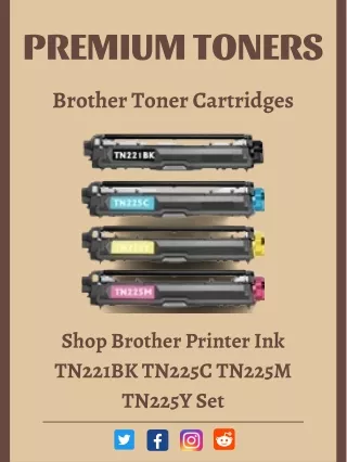 Shop Brother Printer Ink TN221BK TN225C TN225M TN225Y Set