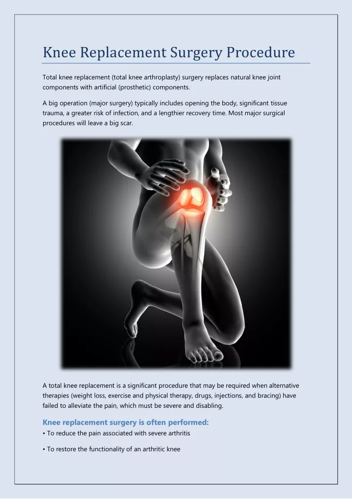 knee replacement surgery procedure