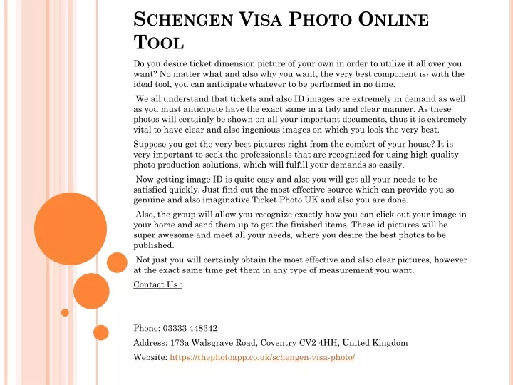 schengen visa photo online tool