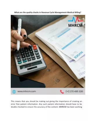 what are the quality checks in revenue cycle