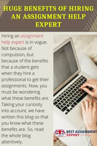 huge benefits of hiring an assignment help expert