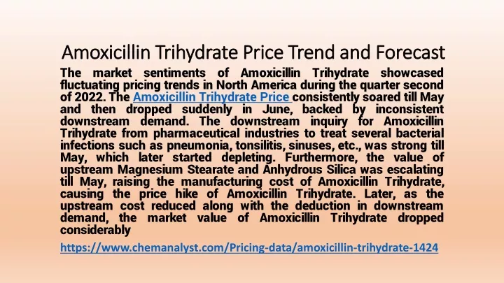 amoxicillin trihydrate price trend and forecast