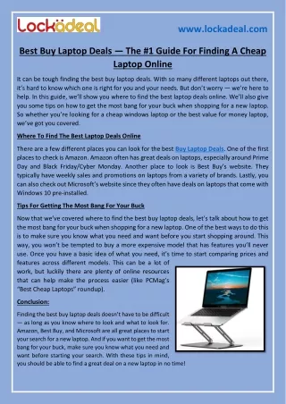 Best Buy Laptop Deals — The #1 Guide For Finding A Cheap Laptop Online