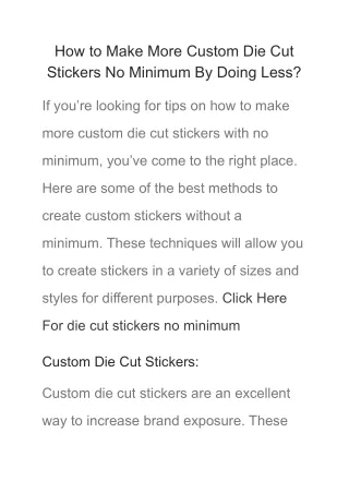 how to make more custom die cut stickers