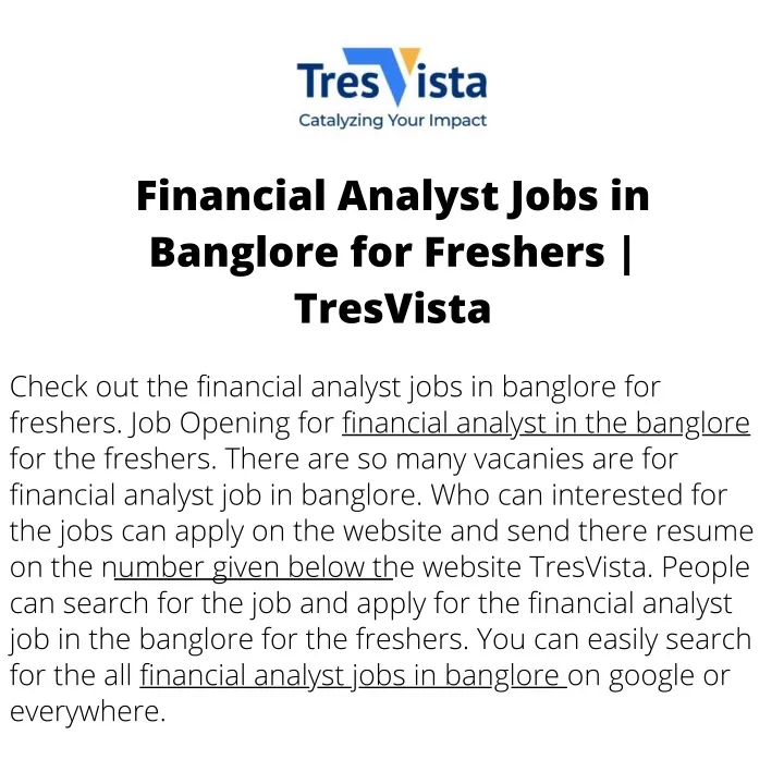 financial analyst jobs in banglore for freshers