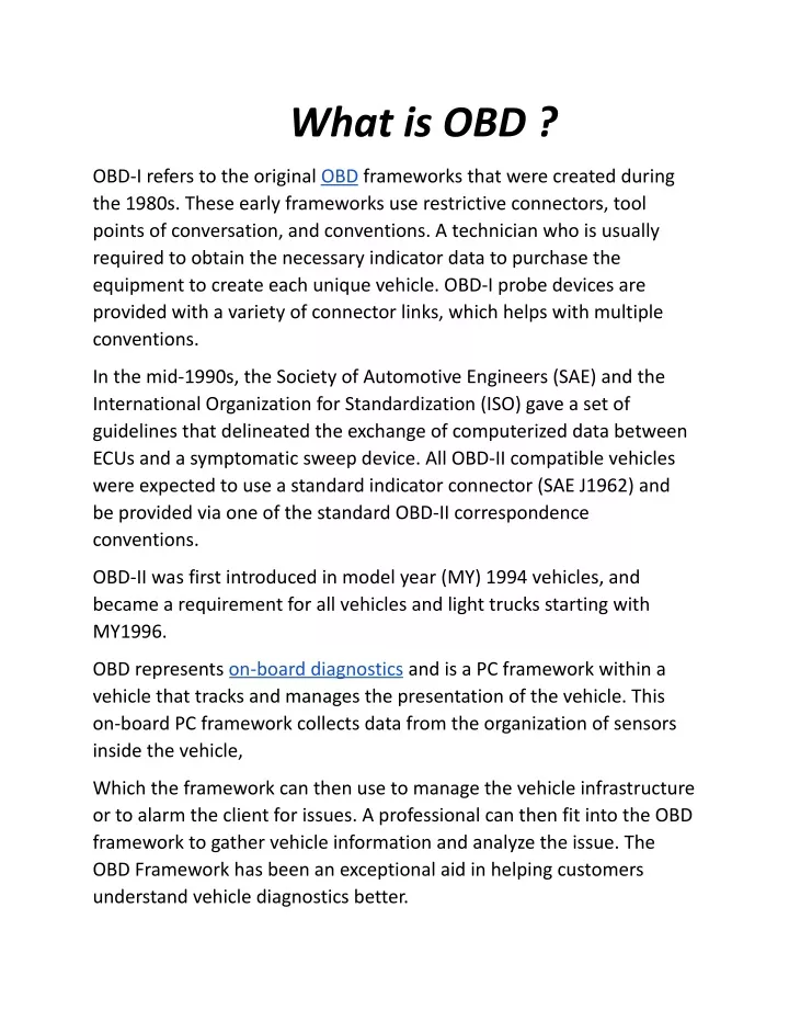 what is obd