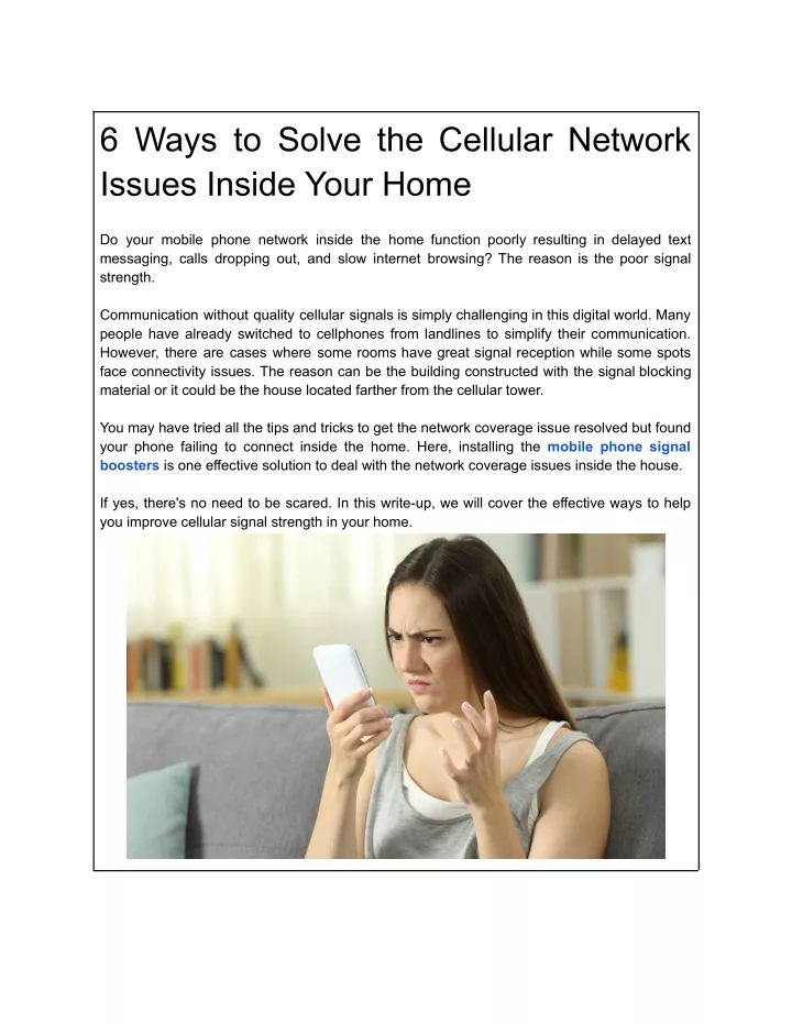 6 ways to solve the cellular network issues