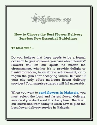 How to Choose the Best Flower Delivery Service: Few Essential Guidelines