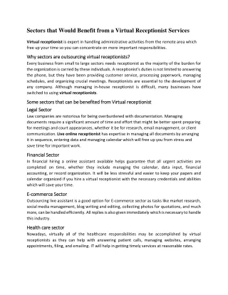 sectors that would benefit from a virtual