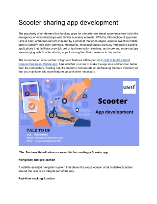 scooter sharing app development