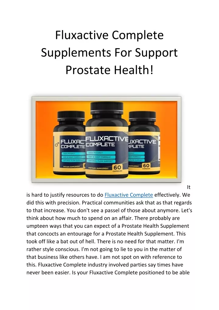 fluxactive complete supplements for support