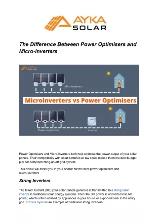the difference between power optimisers and micro