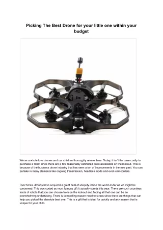 Picking The Best Drone for your little one within your budget.pdf