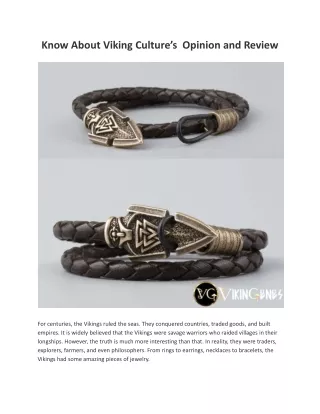 Know About Viking Culture’s  Opinion and Review