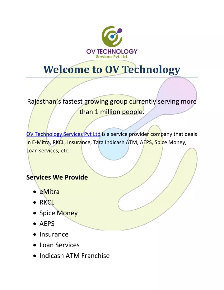 welcome to ov technology
