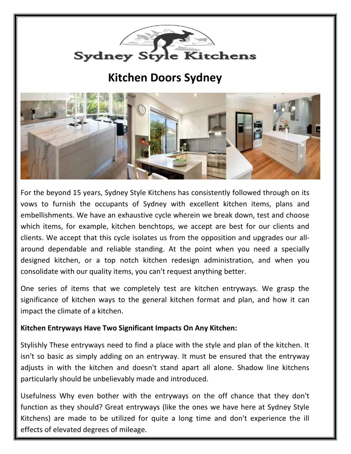 PPT Kitchen Doors Sydney PowerPoint Presentation, free download ID