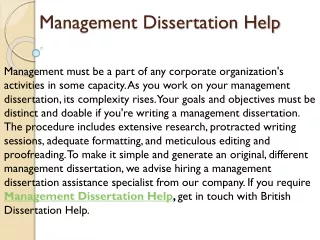 management dissertation help
