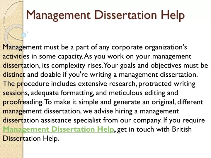 management dissertation help