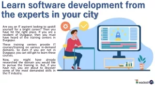 Software developer courses