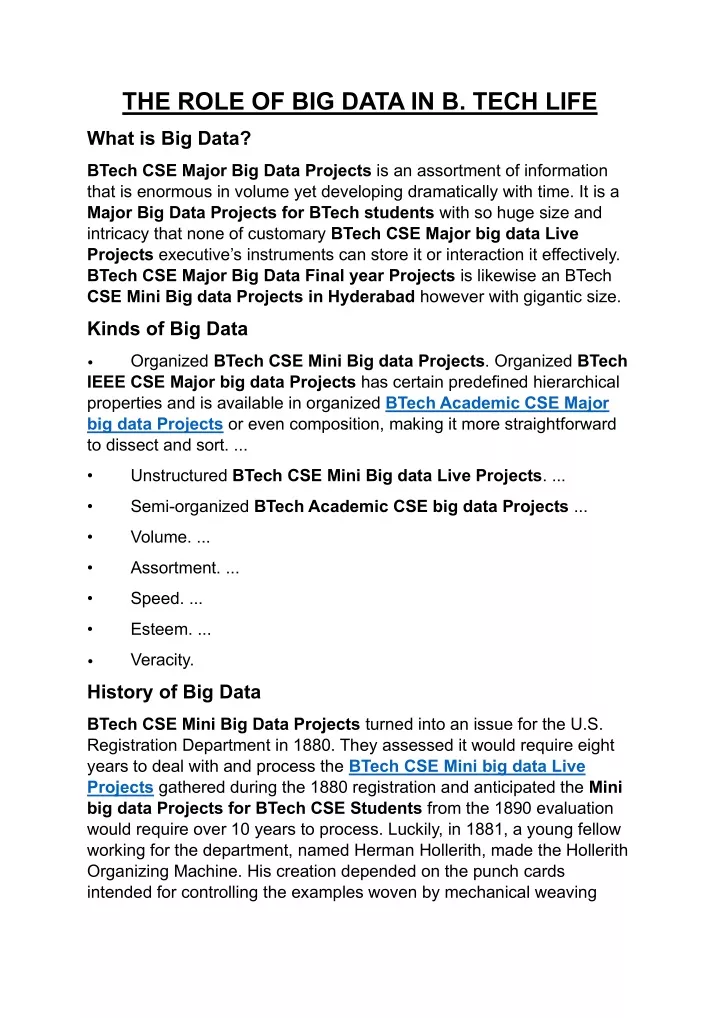 the role of big data in b tech life