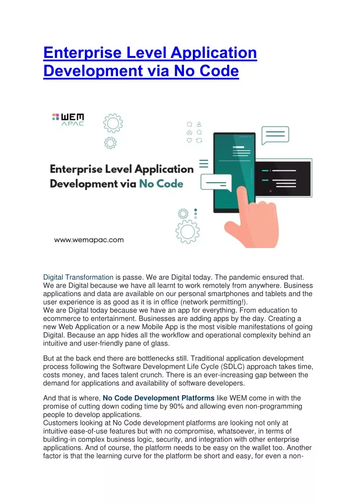 enterprise level application development