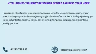 Vital Points You Must Remember before Painting Your Home