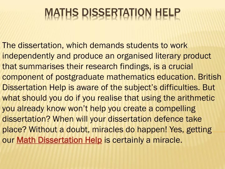 maths dissertation help