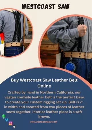 Buy Westcoast Saw Leather Belt Online - Westcoast Saw