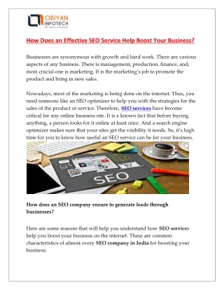 how does an effective seo service help boost your