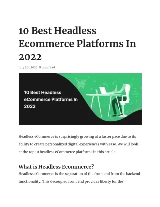 10 best headless ecommerce platforms in 2022